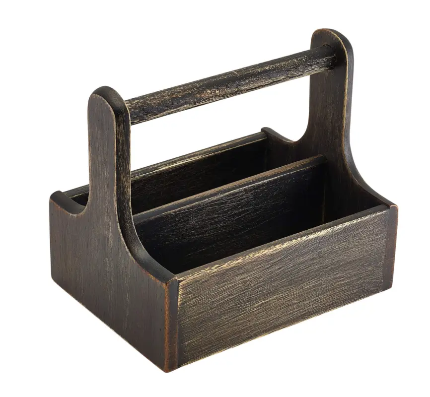 Affaire À Saisir Table Caddy / Bar Organizer, bois, noir – 20×15,4x18cm
