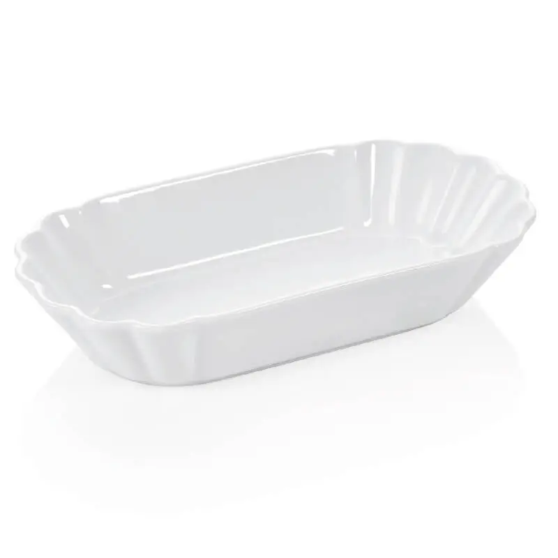 Barquette à frites en porcelaine blanche – 25x12x5cm (6 pcs) Réduction