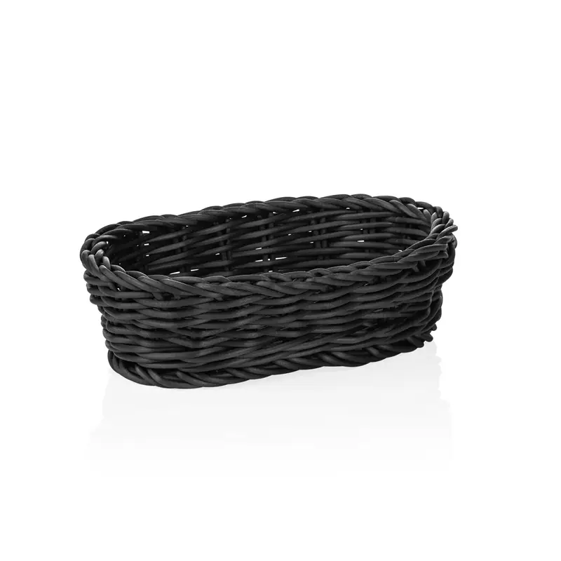 Affaire À Saisir Panier ovale, polypropylène noir – 19x12x6cm