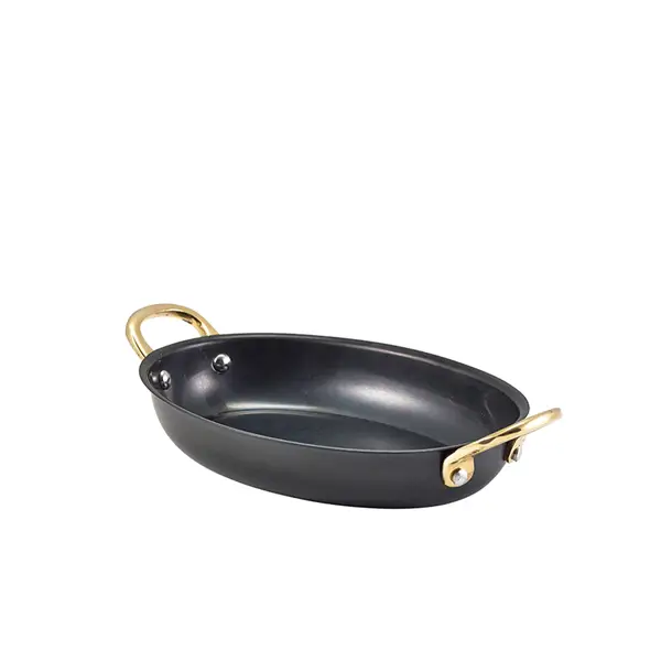 Bol ovale avec anses, acier inoxydable noir vintage – 18,5 x 13,5 cm (6 pièces) Soldes