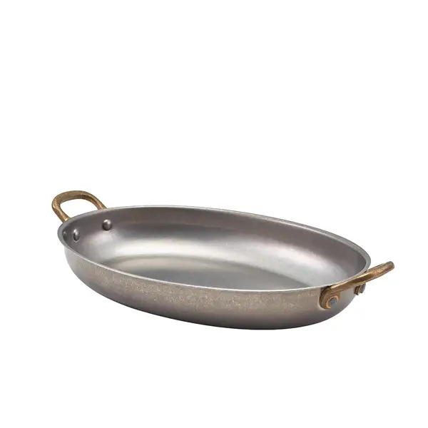 Bol ovale avec anses, acier inoxydable vintage – 24,5 x 17,5 cm (6 pièces) Bon Plan