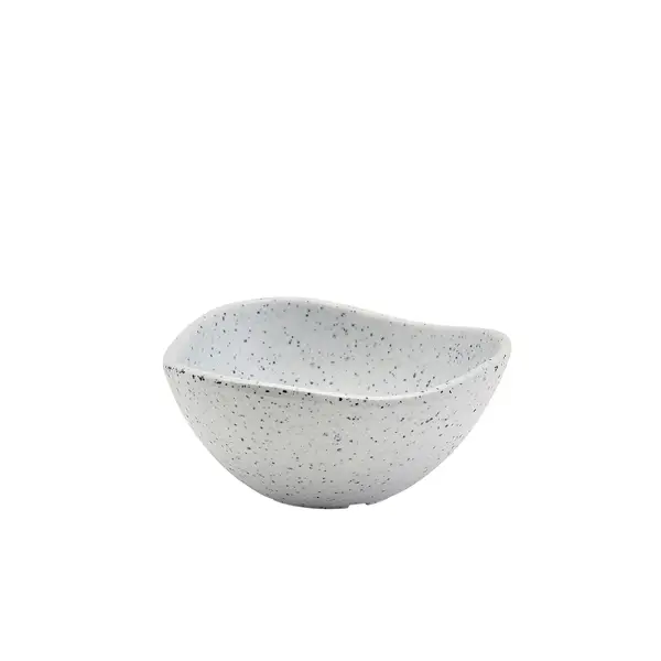 Bol triangulaire, mélamine, aspect granit blanc – 100 ml / 8,5 cm (24 pièces) Retour Gratuit