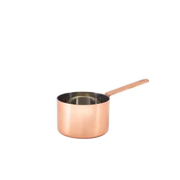 Paiement Sécurisé Mini-casserole, acier inoxydable couleur cuivre – 9 x 6,3 cm (6 pièces)