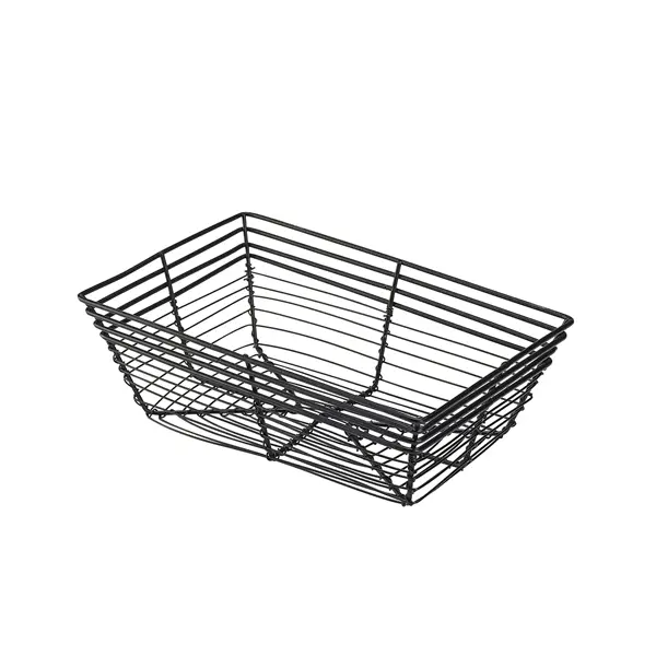 Acheter En Ligne Panier en fil métallique / panier de service noir – 23 x 15 x 7,5 cm (6 pièces)