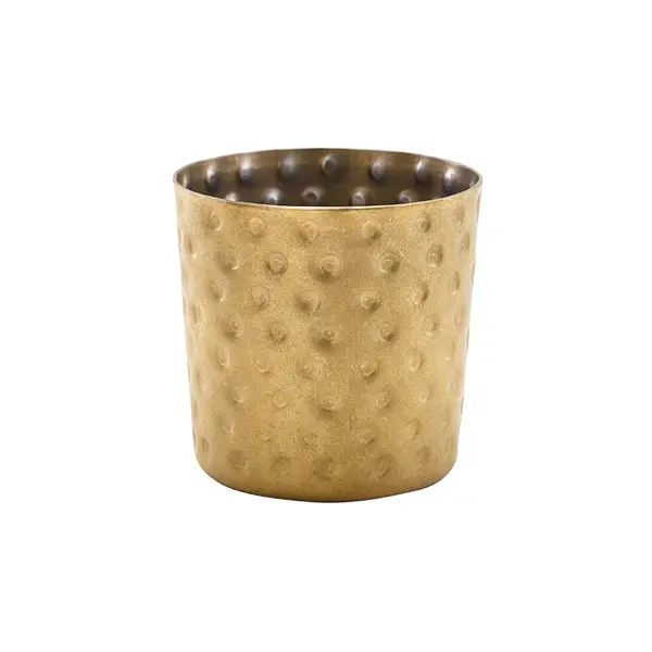 Tasses en acier inoxydable / tasses à snack martelées couleur or vintage – 8,5 x 8,5 cm/400 ml (12 pièces) Paiement Sécurisé