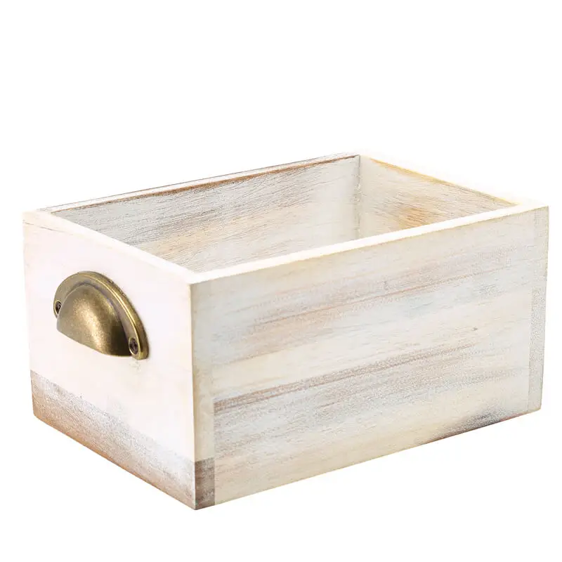 Tiroir de présentation, bois d&rsquo;acacia, 21,5 x 15 x 11 cm – blanc Prix Bas