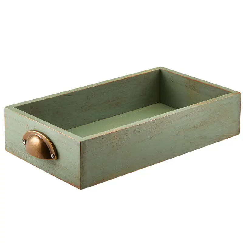 Tiroir de présentation, bois d&rsquo;acacia, 32,5 x 18,7 x 7 cm (GN 1/3) – vert Prix Cassé