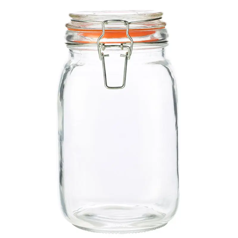 Bocal à anse métallique / bocal de conservation – 1,5 l (lot de 6 pcs) Livraison Gratuite