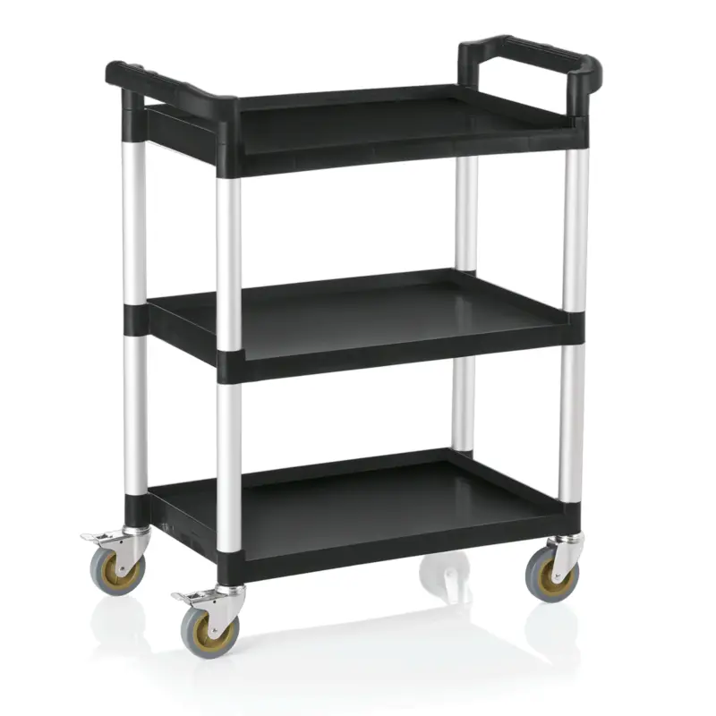 Chariot de service à 3 plateaux – aluminium, polypropylène (82 x 41 x 95 cm) Marque