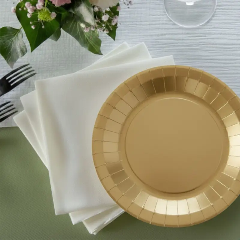 10 Petites assiettes rondes or premium 17,5 cm Table&rsquo;Colors Retour Gratuit