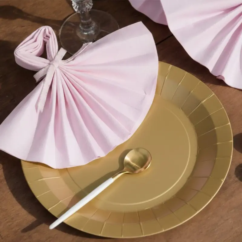 10 Grandes assiettes rondes or premium 22,5 cm Table&rsquo;Colors Offre Du Jour