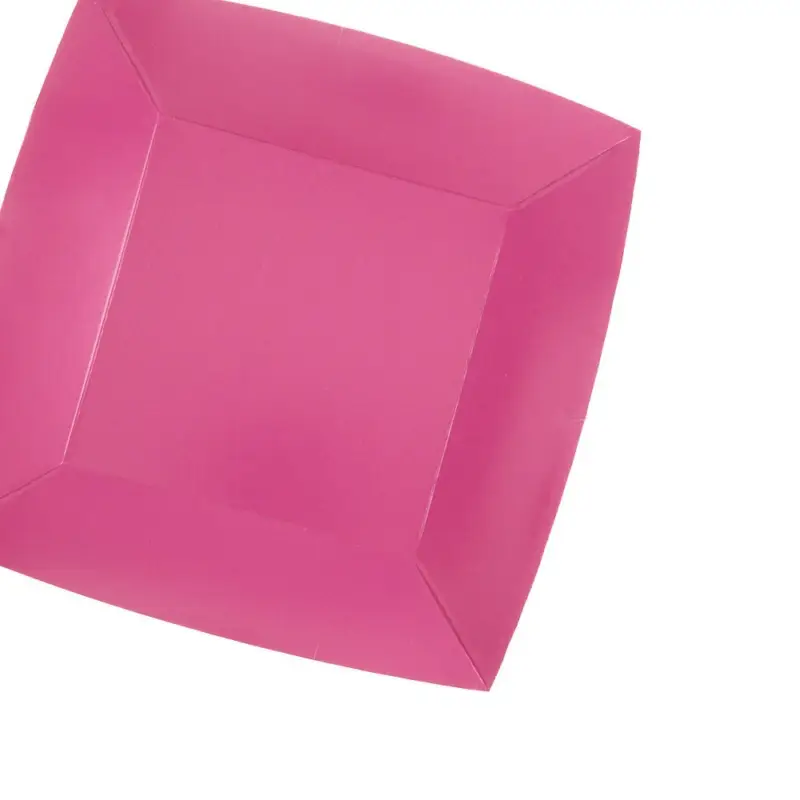 10 Petites assiettes carrées rose bonbon premium 18 cm Table&rsquo;Colors Livraison Gratuite