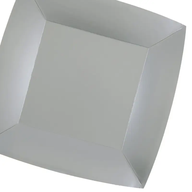 10 Grandes assiettes carrées argent premium 23 cm Table&rsquo;Colors Expédié Aujourd’hui