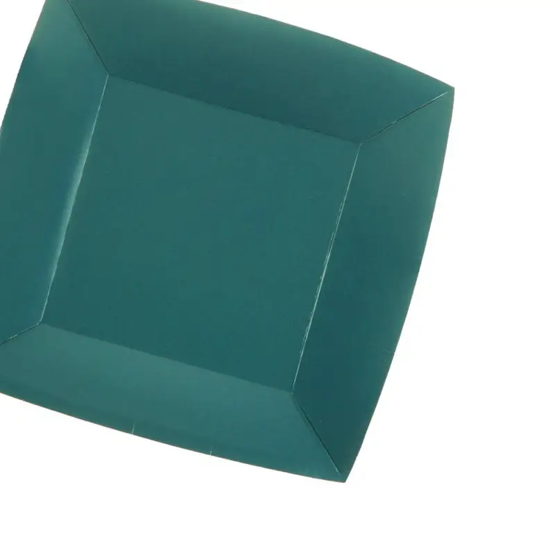 10 Petites assiettes carrées bleu canard premium 18 cm Table&rsquo;Colors Quantité Limitée