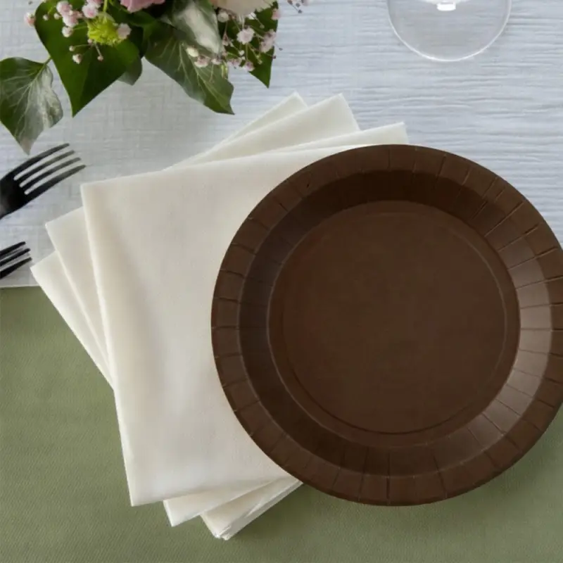 10 Petites assiettes rondes chocolat premium 17,5 cm Table&rsquo;Colors Nouveauté