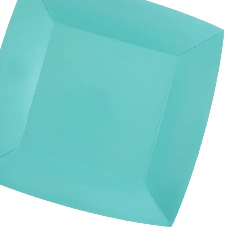10 Grandes assiettes carrées bleu ciel premium 23 cm Table&rsquo;Colors Solde