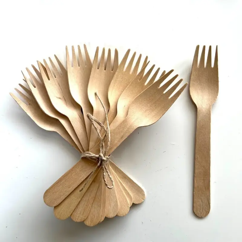 10 Fourchettes bois 16,5 cm Livraison Gratuite