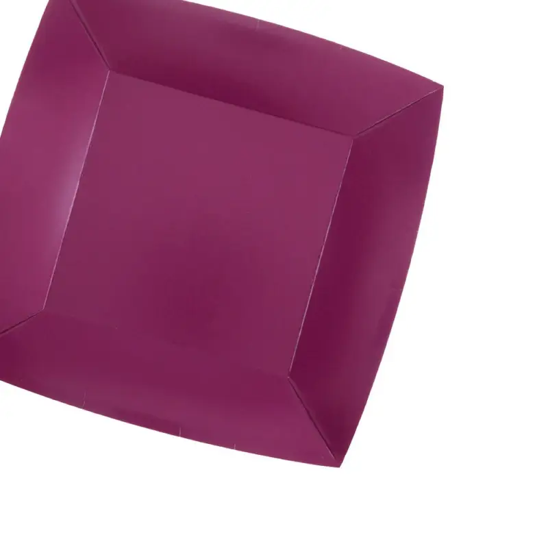 10 Petites assiettes carrées aubergine premium 18 cm Table&rsquo;Colors Super Prix
