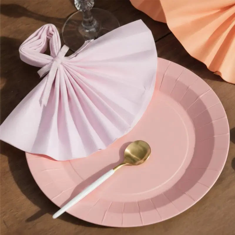 10 Grandes assiettes rondes rose premium 22,5 cm Table&rsquo;Colors Meilleur Prix