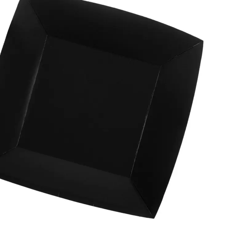 10 Petites assiettes carrées noir premium 18 cm Table&rsquo;Colors Paiement Sécurisé