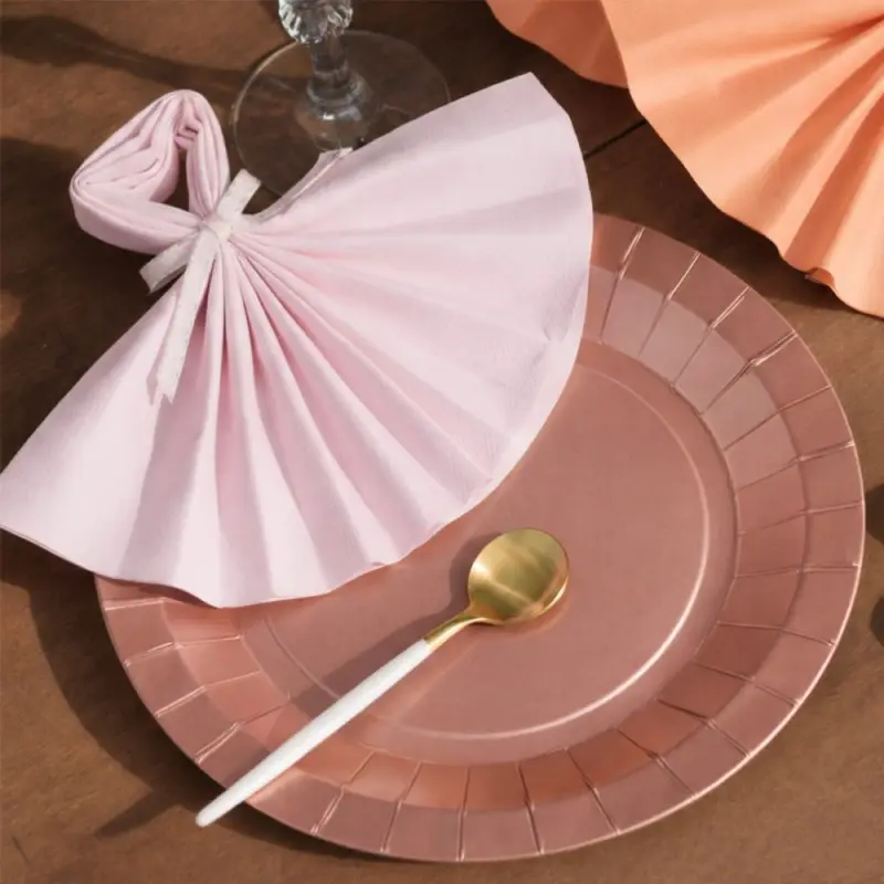 10 Grandes assiettes rondes rose gold premium 22,5 cm Table&rsquo;Colors Nouvel Arrivage