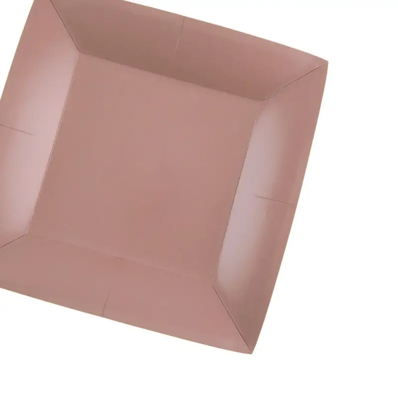 10 Petites assiettes carrées rose gold premium 18 cm Table&rsquo;Colors Dernière Chance