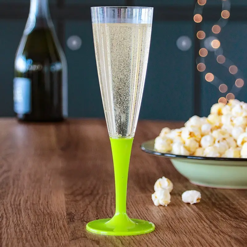 10 Flûtes à pied premium vert anis Vente Flash