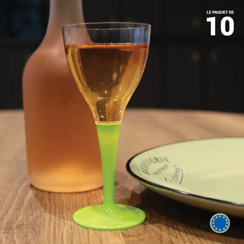 10 Verres à pied premium vert anis Acheter En Ligne