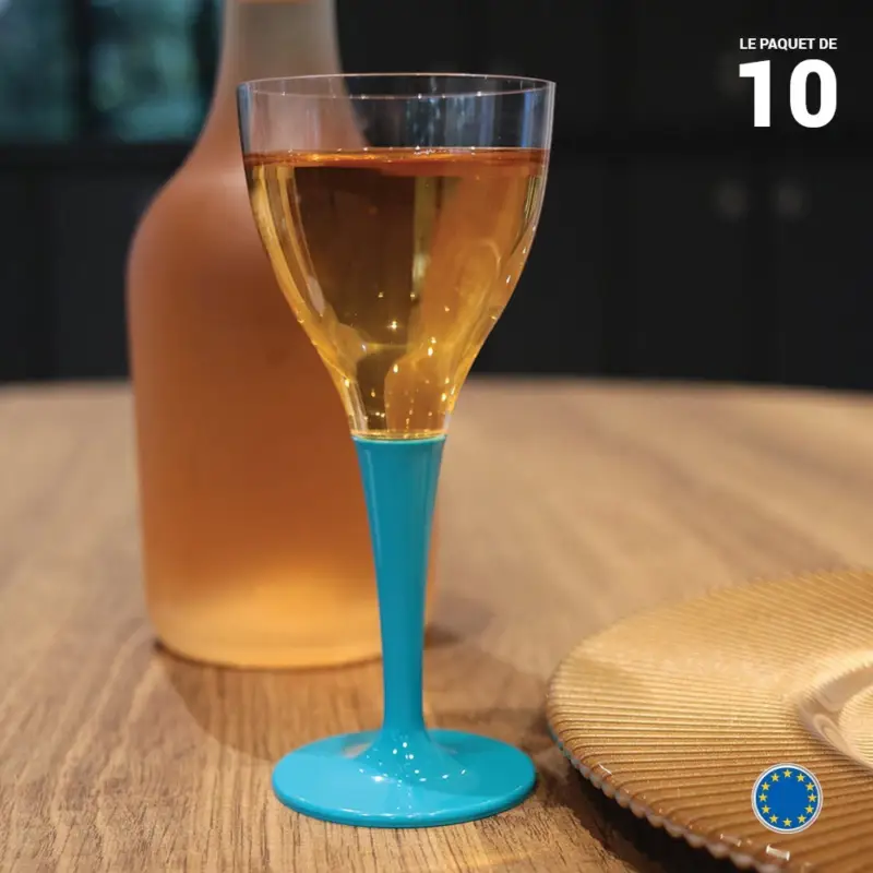 10 Verres à pied premium turquoise Produit De Marque