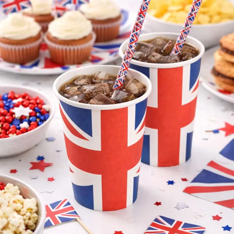 10 Gobelets Angleterre tricolore Acheter Direct