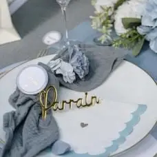 16 Serviettes petits coeurs papier bleu ciel et blanc Prix Réduit