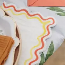16 Serviettes en papier Fizz Jaune Orange Bon Marché