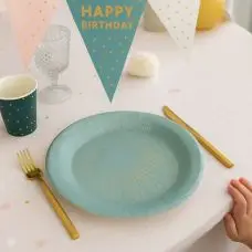 10 Assiettes en Carton Bubbles Eucalytus Expédié Aujourd’hui