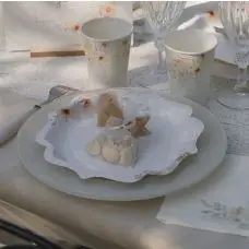 10 Assiettes en Carton Tendresse 21x21cm Dernier Modèle