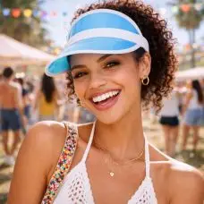 Visière poker flash Bleu ciel adulte – Accessoire festif Solde