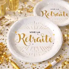 Acheter Direct 10 Assiettes en carton Vive la Retraite