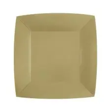 Vente Directe Petite assiette carrée en carton Naturel 18cm x 10 pièces