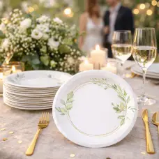 Achat Immédiat Assiettes en Carton O Bonheur 23cm x10 Pièces