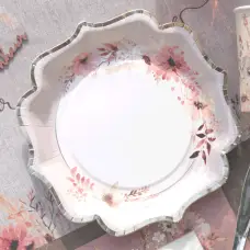10 Assiettes jetables en carton Amour Floral 21 cm x 21 cm Commande En Gros