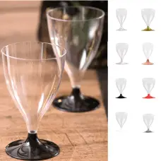 10 Verres à vin ou eau en plastique avec pieds de couleur 20 cl Promotion Saisonnière