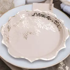 8 Assiettes en carton Jolis Brins Blush et Or Ø23cm Achetez Aujourd’hui