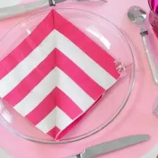 Vente Directe Serviette en papier Fuchsia à rayures X20